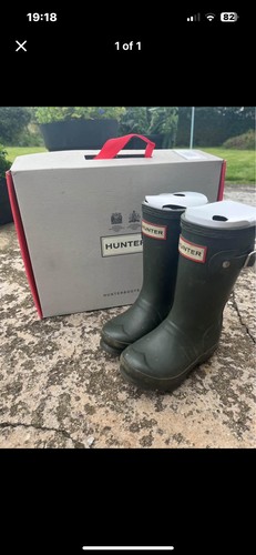 Junior olive hunter - olive, wellies
